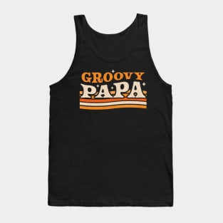 Groovy Papa 1970's Hippie Retro Vintage Fathers Day Tank Top